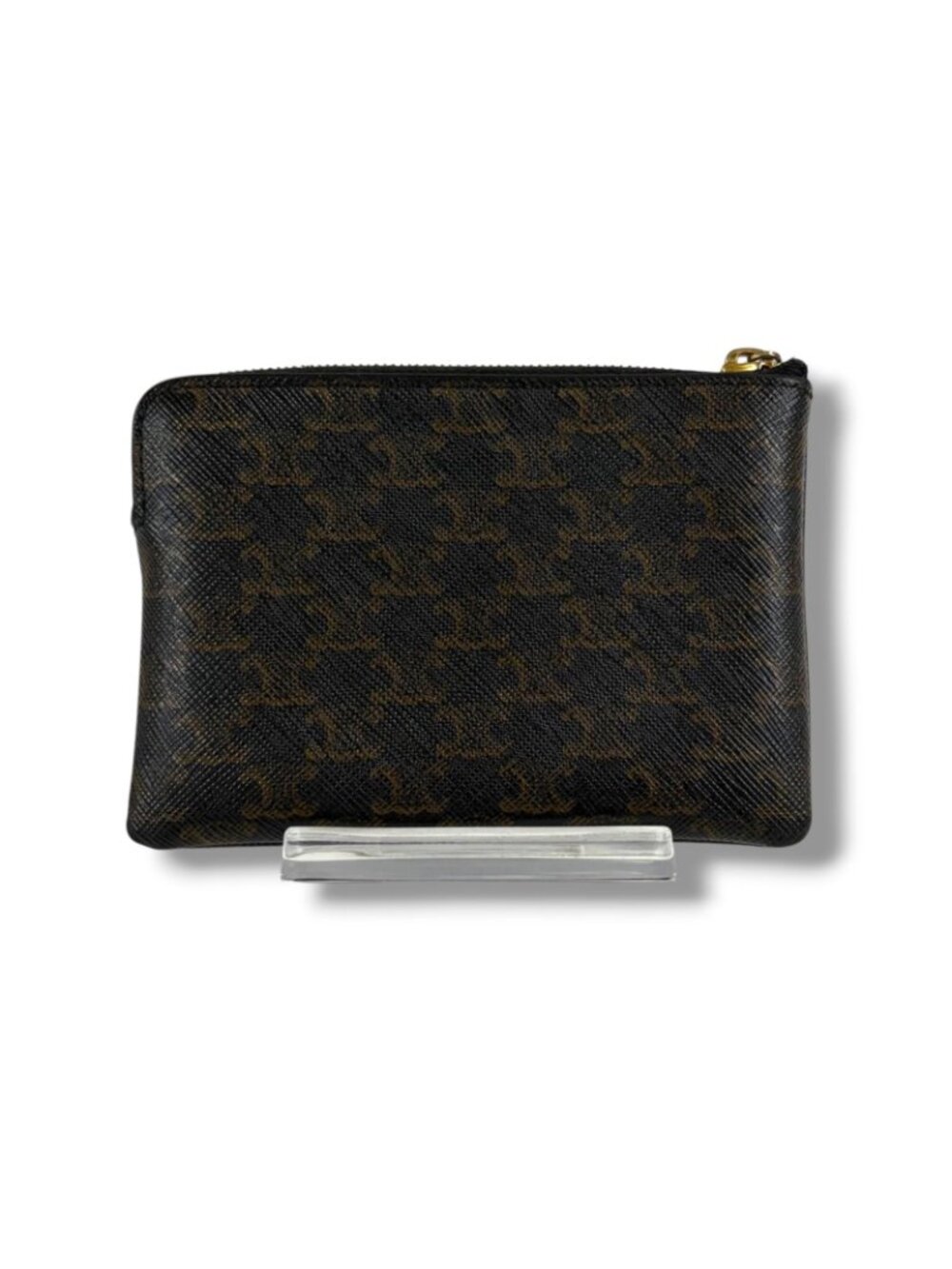 Celine Coin & Card Case Triomphe Canvas Mini Wallet Fragment Black Macadam - Picture 4 of 14